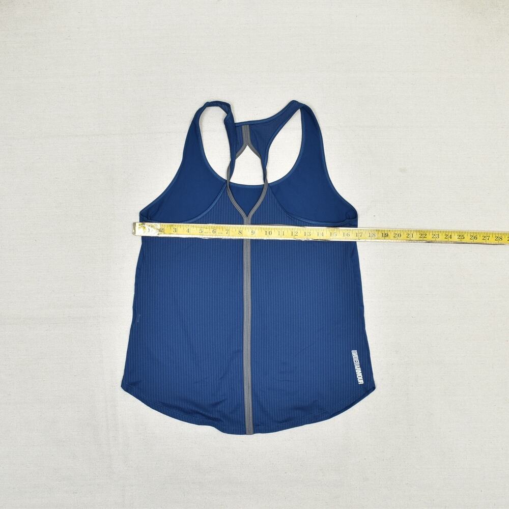 Under Armour Women Tank Top Crew Neck Sleeveless Polyester Blue Size L - Picture 4 of 8